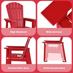 Costway Set of 2 Kids Patio Adirondack Chair Armchair Weather Resistance Outdoor Chair