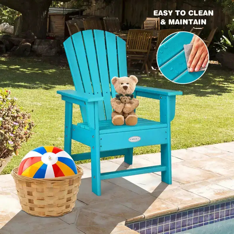 Costway Set of 2 Kids Patio Adirondack Chair Armchair Weather Resistance Outdoor Chair