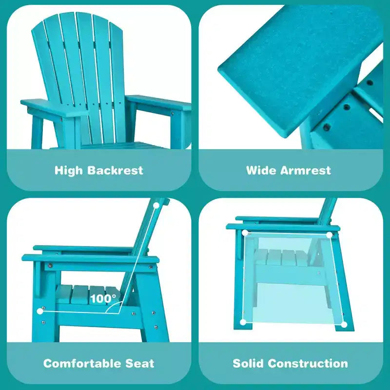 Costway Set of 2 Kids Patio Adirondack Chair Armchair Weather Resistance Outdoor Chair