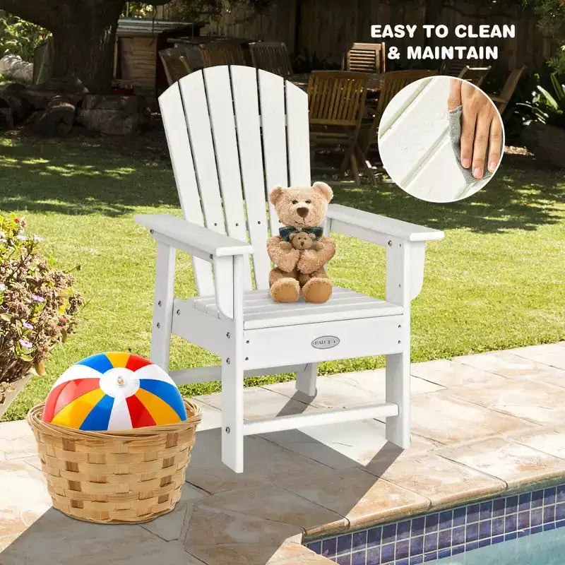 Costway Set of 2 Kids Patio Adirondack Chair Armchair Weather Resistance Outdoor Chair