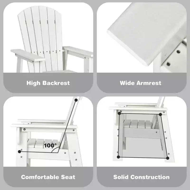 Costway Set of 2 Kids Patio Adirondack Chair Armchair Weather Resistance Outdoor Chair