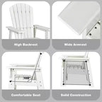 Costway Set of 2 Kids Patio Adirondack Chair Armchair Weather Resistance Outdoor Chair