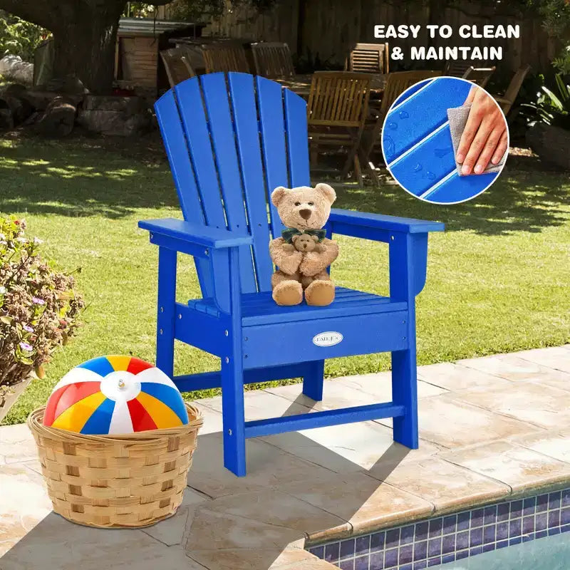 Costway Set of 2 Kids Patio Adirondack Chair Armchair Weather Resistance Outdoor Chair
