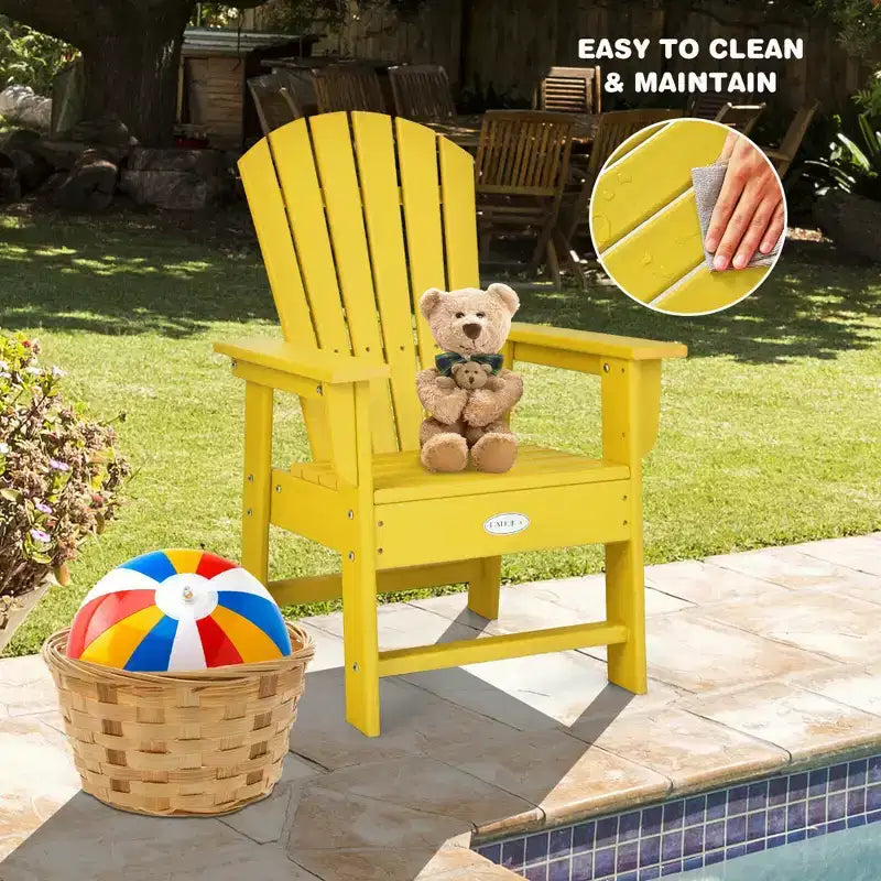 Costway Set of 2 Kids Patio Adirondack Chair Armchair Weather Resistance Outdoor Chair