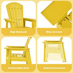 Costway Set of 2 Kids Patio Adirondack Chair Armchair Weather Resistance Outdoor Chair