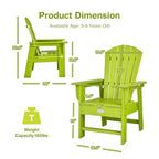 Costway Set of 2 Kids Patio Adirondack Chair Armchair Weather Resistance Outdoor Chair