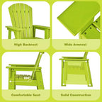 Costway Set of 2 Kids Patio Adirondack Chair Armchair Weather Resistance Outdoor Chair