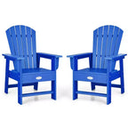 Costway Set of 2 Kids Patio Adirondack Chair Armchair Weather Resistance Outdoor Chair