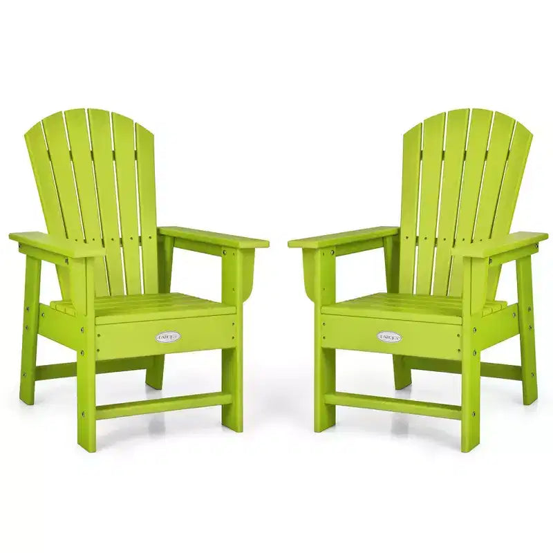 Costway Set di 2 Sedie da Giardino Adirondack per Bambini Poltrona da Esterno Resistente alle Intemperie
