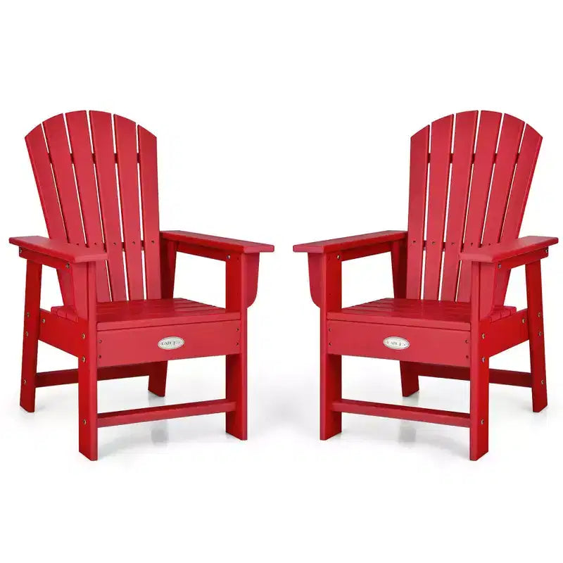 Costway Set di 2 Sedie da Giardino Adirondack per Bambini Poltrona da Esterno Resistente alle Intemperie