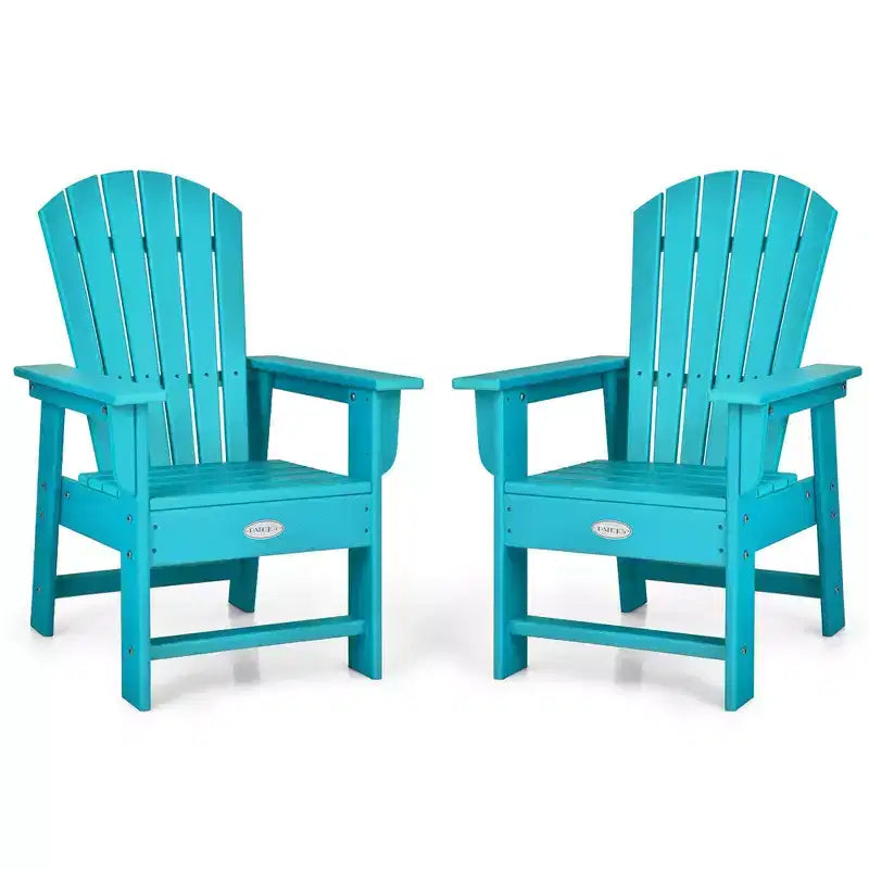 Costway Set di 2 Sedie da Giardino Adirondack per Bambini Poltrona da Esterno Resistente alle Intemperie