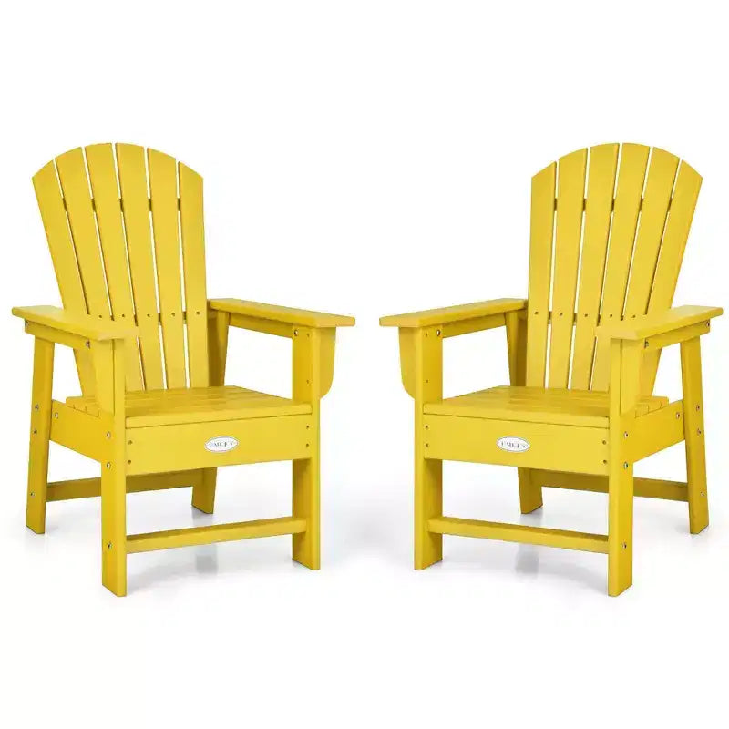 Costway Set di 2 Sedie da Giardino Adirondack per Bambini Poltrona da Esterno Resistente alle Intemperie