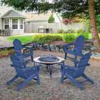Costway 4PCS Patio Adirondack Chair Weather Resistant Garden Deck W/Cup Holder White\Black\Grey\Turquoise\Navy\Red