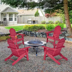 Costway 4PCS Patio Adirondack Chair Weather Resistant Garden Deck W/Cup Holder White\Black\Grey\Turquoise\Navy\Red