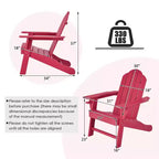 Costway 4PCS Patio Adirondack Chair Weather Resistant Garden Deck W/Cup Holder White\Black\Grey\Turquoise\Navy\Red