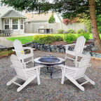 Costway 4PCS Patio Adirondack Chair Weather Resistant Garden Deck W/Cup Holder White\Black\Grey\Turquoise\Navy\Red