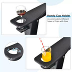 Costway 4PCS Patio Adirondack Chair Weather Resistant Garden Deck W/Cup Holder White\Black\Grey\Turquoise\Navy\Red
