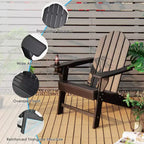 Costway 4PCS Patio Adirondack Chair Weather Resistant Garden Deck W/Cup Holder White\Black\Grey\Turquoise\Navy\Red