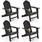 Costway 4PCS Patio Adirondack Chair Weather Resistant Garden Deck W/Cup Holder White\Black\Grey\Turquoise\Navy\Red