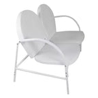 Divanetto Northlight a due posti da esterno, in acciaio, a tulipano, stile retrò, 119 cm, bianco