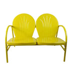 Northlight 47-Inch Outdoor Retro Tulip Steel Loveseat, Yellow