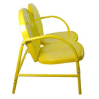 Northlight 47-Inch Outdoor Retro Tulip Steel Loveseat, Yellow