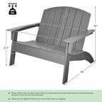 Costway Panca da Giardino Adirondack a Due Posti in HDPE Resistente alle Intemperie Grigia