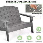 Costway Panca da Giardino Adirondack a Due Posti in HDPE Resistente alle Intemperie Grigia