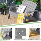Costway Panca da Giardino Adirondack a Due Posti in HDPE Resistente alle Intemperie Grigia