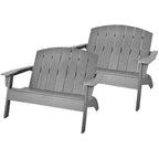 Costway 2 SEDIE da Giardino Adirondack Divanetto Panchina HDPE Resistente alle Intemperie Grigio