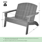 Costway 2 SEDIE da Giardino Adirondack Divanetto Panchina HDPE Resistente alle Intemperie Grigio