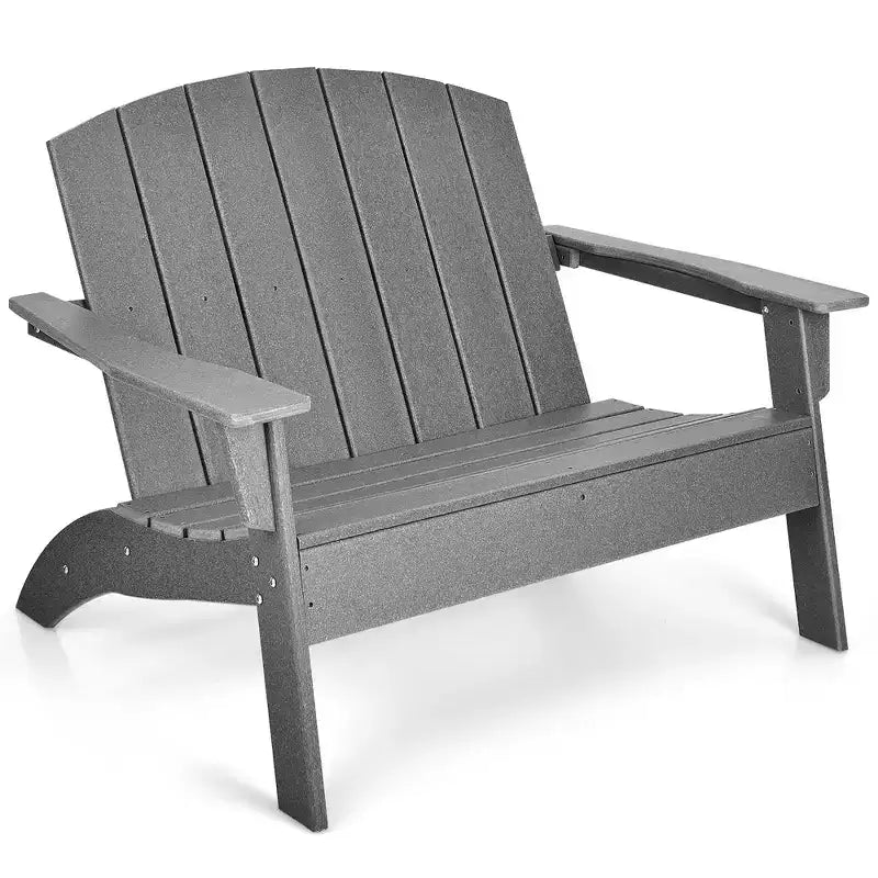 Costway 2 SEDIE da Giardino Adirondack Divanetto Panchina HDPE Resistente alle Intemperie Grigio