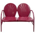 Northlight 42 Outdoor Retro Tulip Steel Loveseat, Mulberry