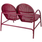 Northlight 42 Outdoor Retro Tulip Steel Loveseat, Mulberry