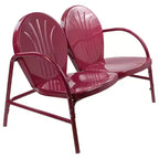 Northlight 42 Outdoor Retro Tulip Steel Loveseat, Mulberry