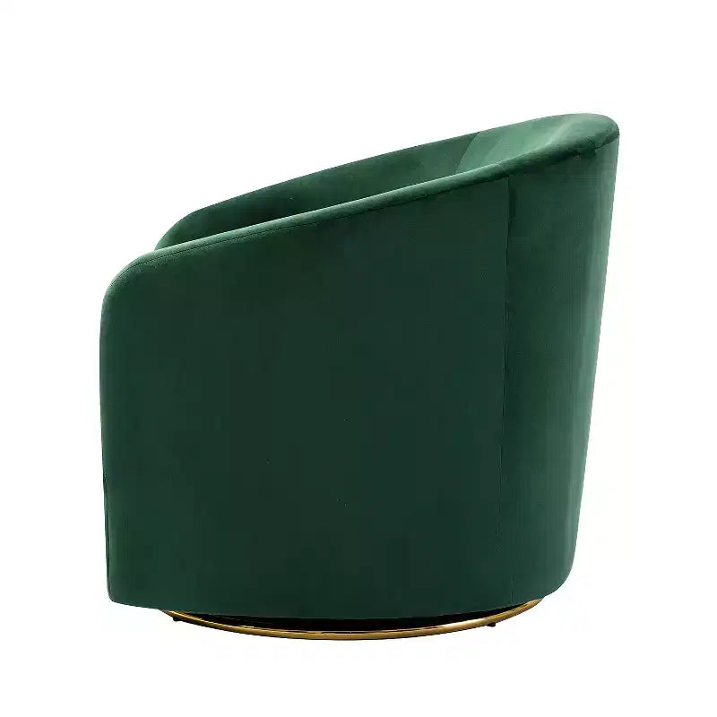 Poltrona Girevole Comoda Amarante in Velluto per Camera da Letto con Base in Metallo | Karat Home-TEAL