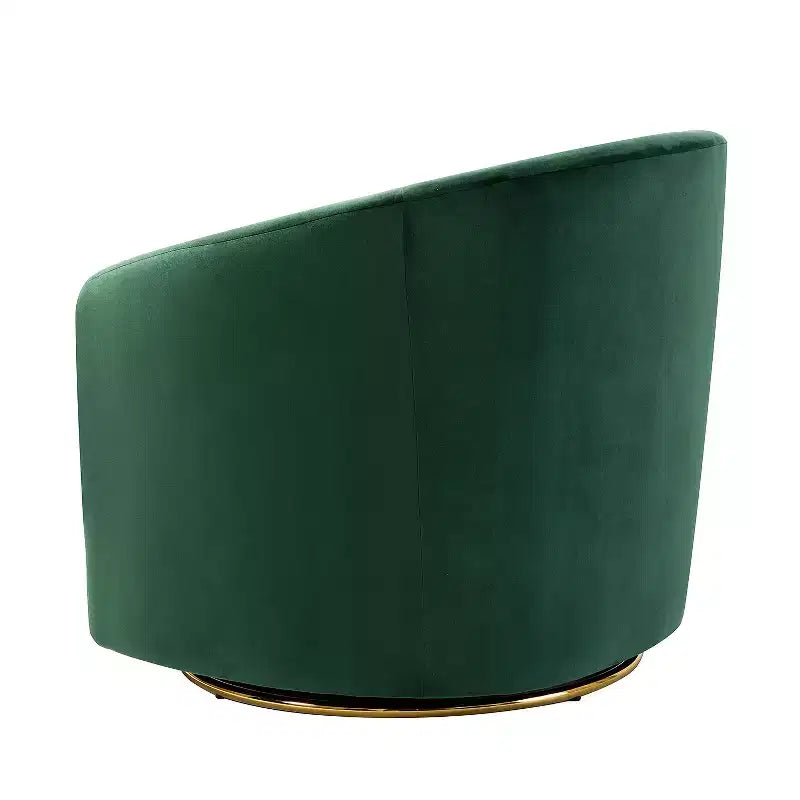 Poltrona Girevole Comoda Amarante in Velluto per Camera da Letto con Base in Metallo | Karat Home-TEAL
