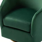 Poltrona Girevole Comoda Amarante in Velluto per Camera da Letto con Base in Metallo | Karat Home-TEAL