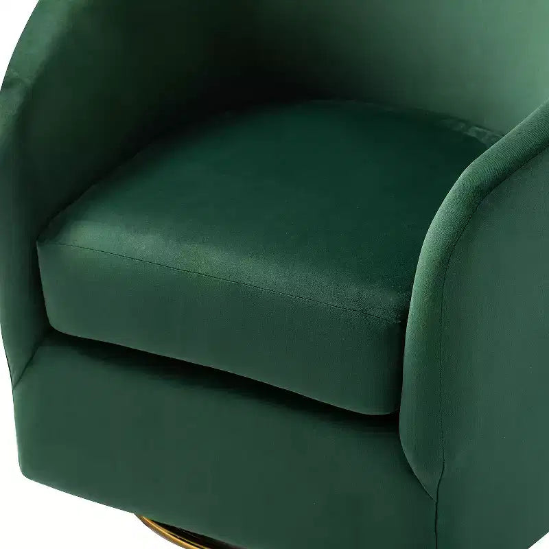 Poltrona Girevole Comoda Amarante in Velluto per Camera da Letto con Base in Metallo | Karat Home-TEAL