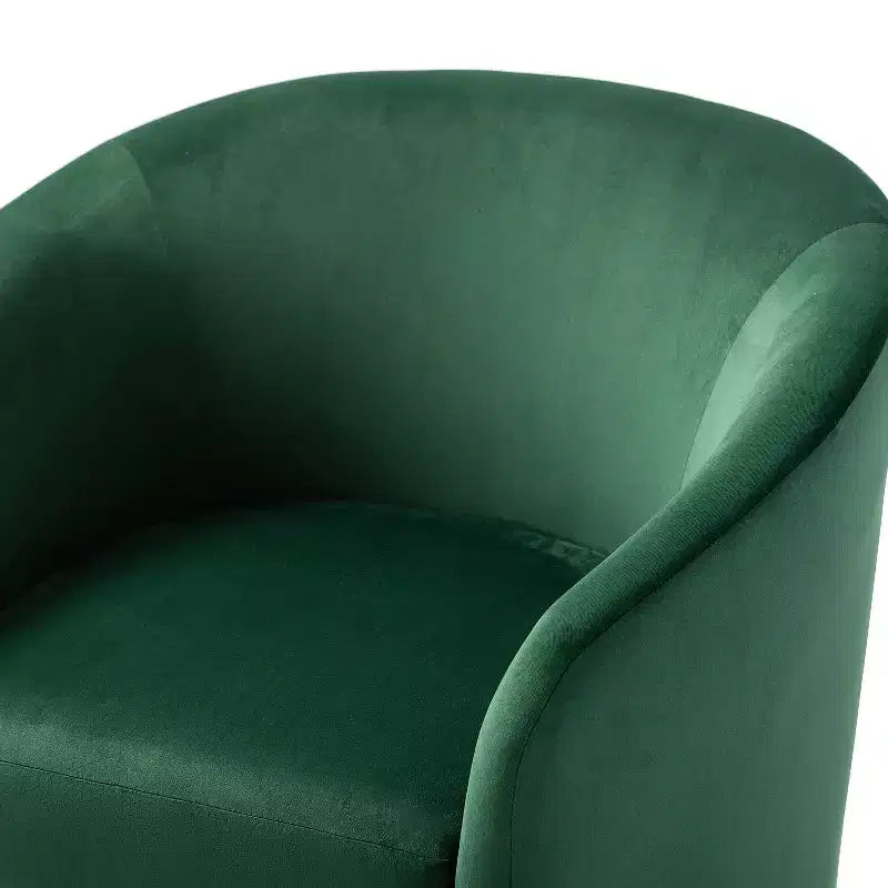 Poltrona Girevole Comoda Amarante in Velluto per Camera da Letto con Base in Metallo | Karat Home-TEAL