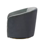 Poltrona Girevole Comoda Amarante in Velluto per Camera da Letto con Base in Metallo | Karat Home-TEAL