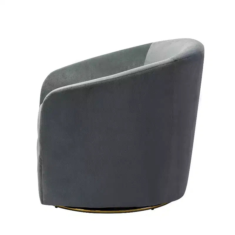 Poltrona Girevole Comoda Amarante in Velluto per Camera da Letto con Base in Metallo | Karat Home-TEAL