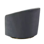 Poltrona Girevole Comoda Amarante in Velluto per Camera da Letto con Base in Metallo | Karat Home-TEAL