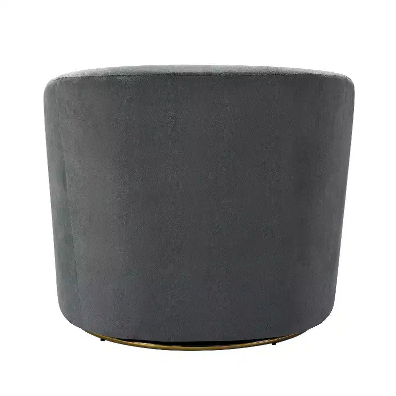 Poltrona Girevole Comoda Amarante in Velluto per Camera da Letto con Base in Metallo | Karat Home-TEAL