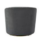 Poltrona Girevole Comoda Amarante in Velluto per Camera da Letto con Base in Metallo | Karat Home-TEAL