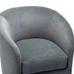 Poltrona Girevole Comoda Amarante in Velluto per Camera da Letto con Base in Metallo | Karat Home-TEAL