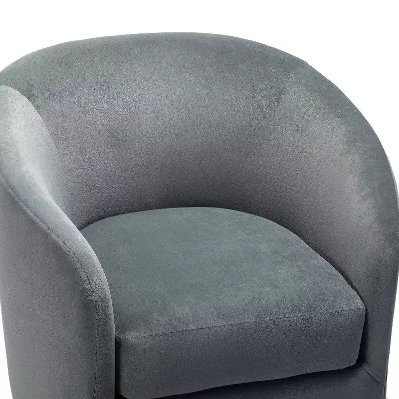 Poltrona Girevole Comoda Amarante in Velluto per Camera da Letto con Base in Metallo | Karat Home-TEAL