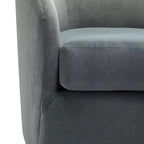 Poltrona Girevole Comoda Amarante in Velluto per Camera da Letto con Base in Metallo | Karat Home-TEAL