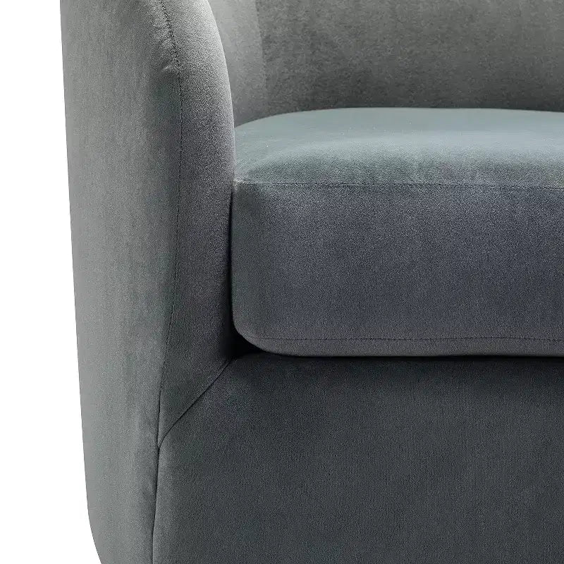 Poltrona Girevole Comoda Amarante in Velluto per Camera da Letto con Base in Metallo | Karat Home-TEAL