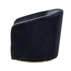 Poltrona Girevole Comoda Amarante in Velluto per Camera da Letto con Base in Metallo | Karat Home-TEAL